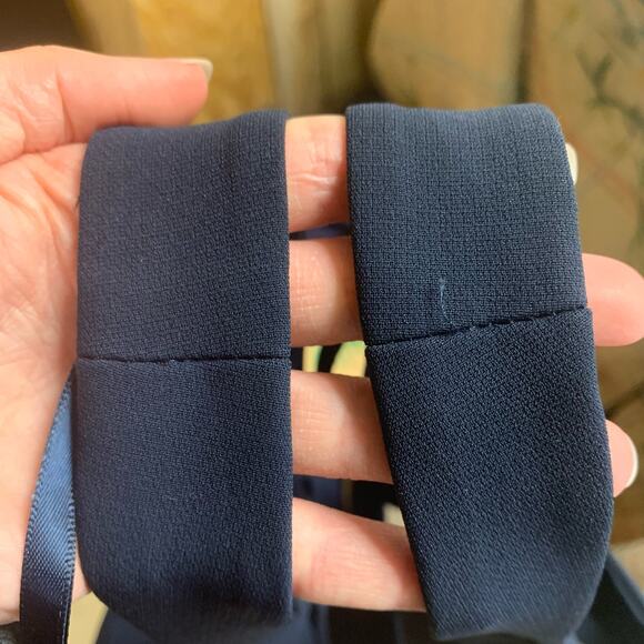 Jill Jill Stuart Navy Blue Cut-Out Gown Maxi Dress Size 2 A-Line Tank Straps - Picture 9 of 15